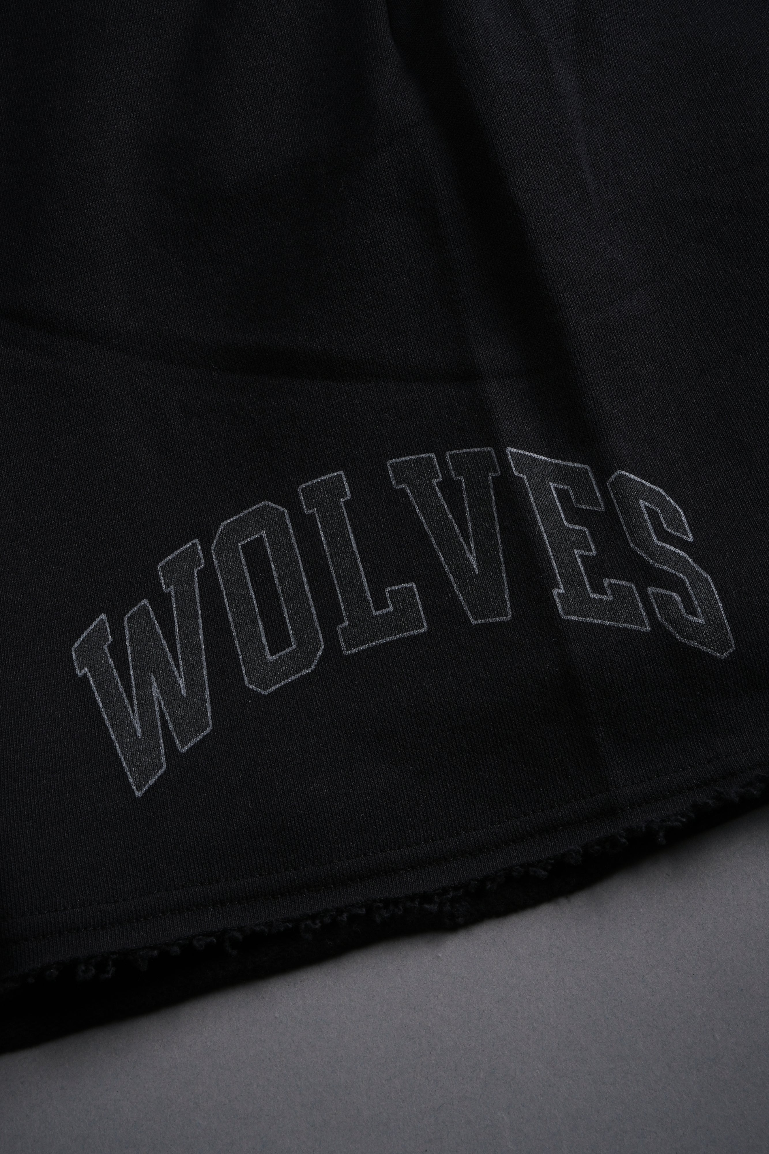 Loyalty Frvr Raw Hem Oversized Post Lounge Sweat Shorts in Black