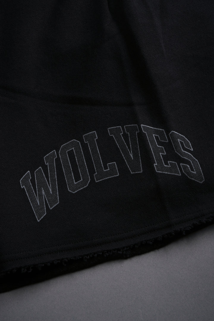 Loyalty Frvr Raw Hem Oversized Post Lounge Sweat Shorts in Black
