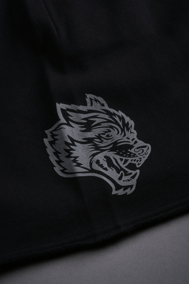 Loyalty Frvr Raw Hem Oversized Post Lounge Sweat Shorts in Black