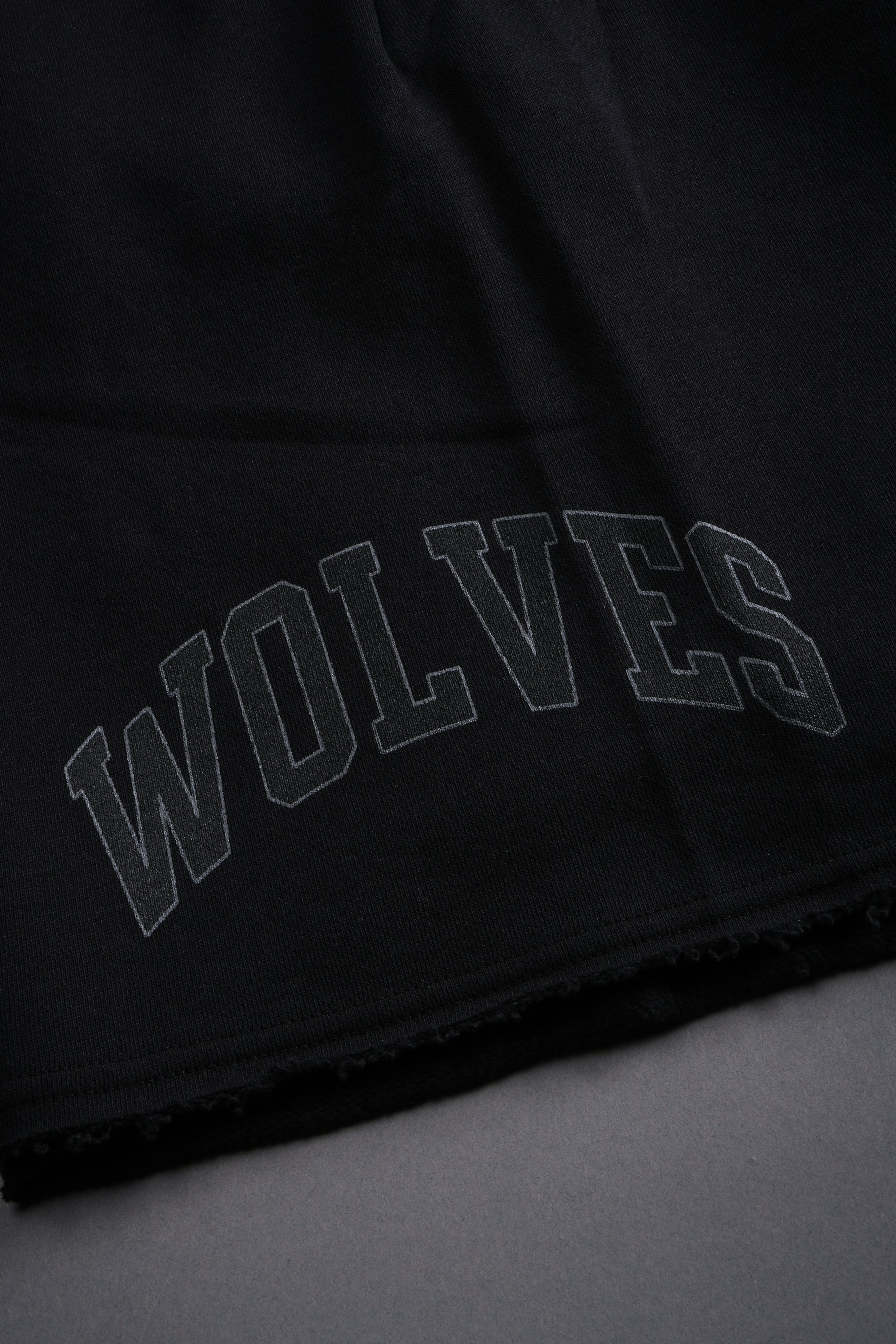 Loyalty Frvr Raw Hem Oversized Post Lounge Sweat Shorts in Black