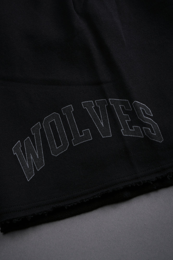 Loyalty Frvr Raw Hem Oversized Post Lounge Sweat Shorts in Black