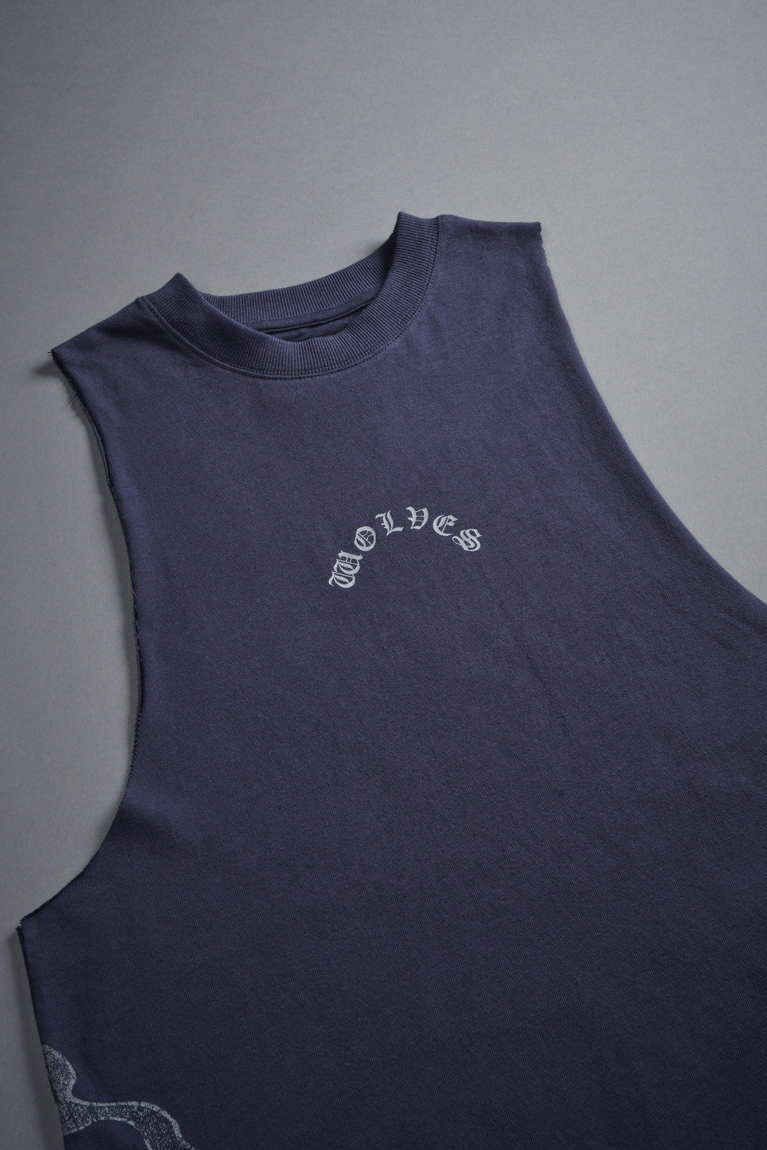 Wolves Never Back Down V2 Tommy Muscle Tee in Storm Blue