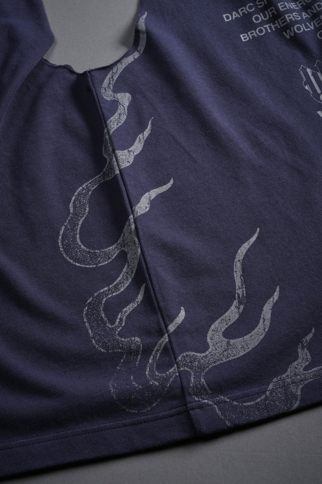 Wolves Never Back Down V2 Tommy Muscle Tee in Storm Blue