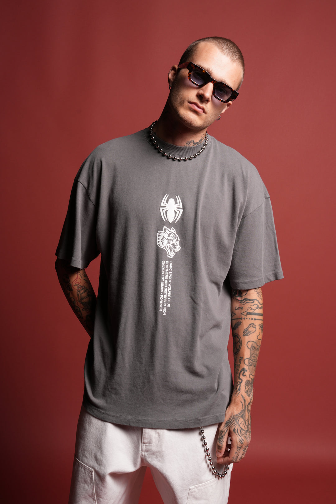 Dark Symbiote Premium Oversized Tee in Slate Gray