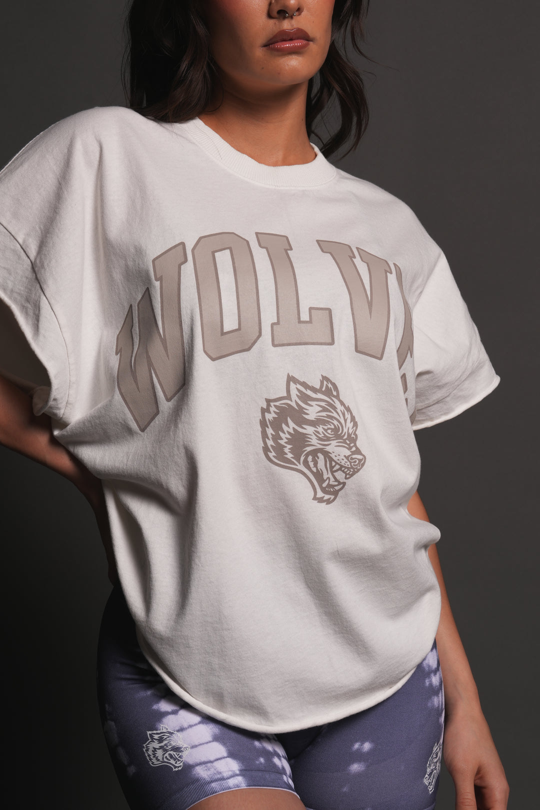 Loyalty Frvr Grunge Cut-Off Tee in Cream
