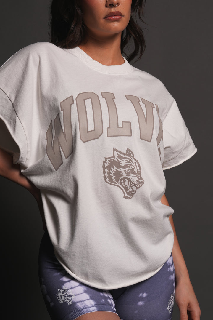 Loyalty Frvr Grunge Cut-Off Tee in Cream