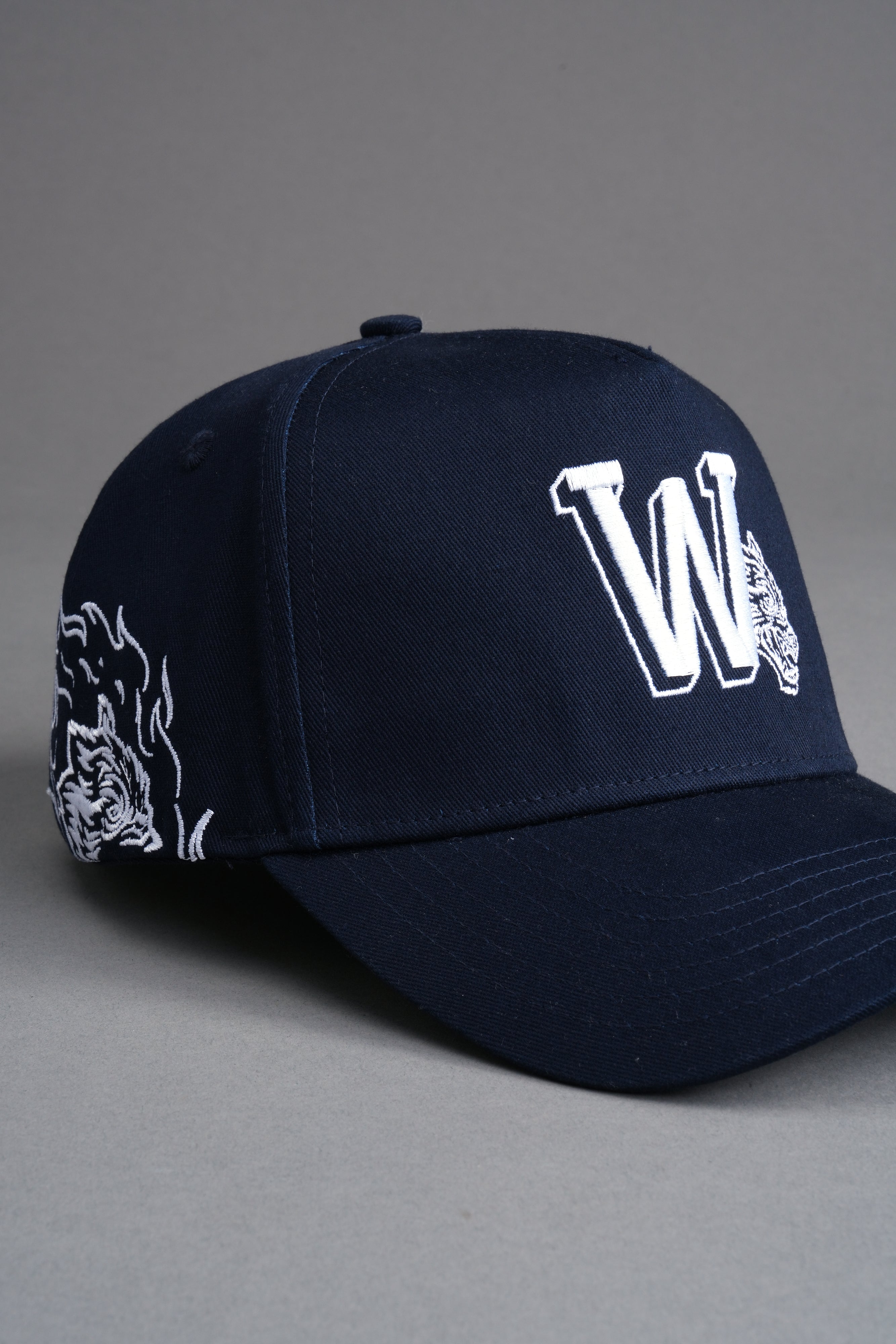 Our Flame 5 Panel Hat in Darc Blue