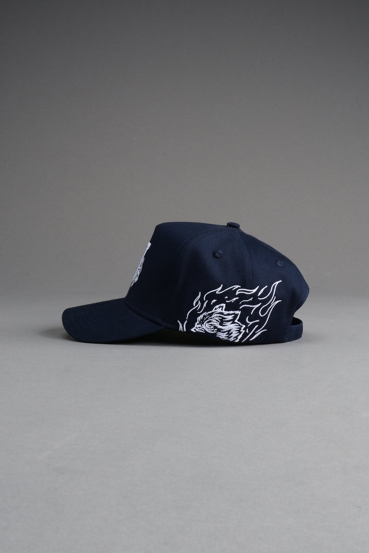 Our Flame 5 Panel Hat in Darc Blue