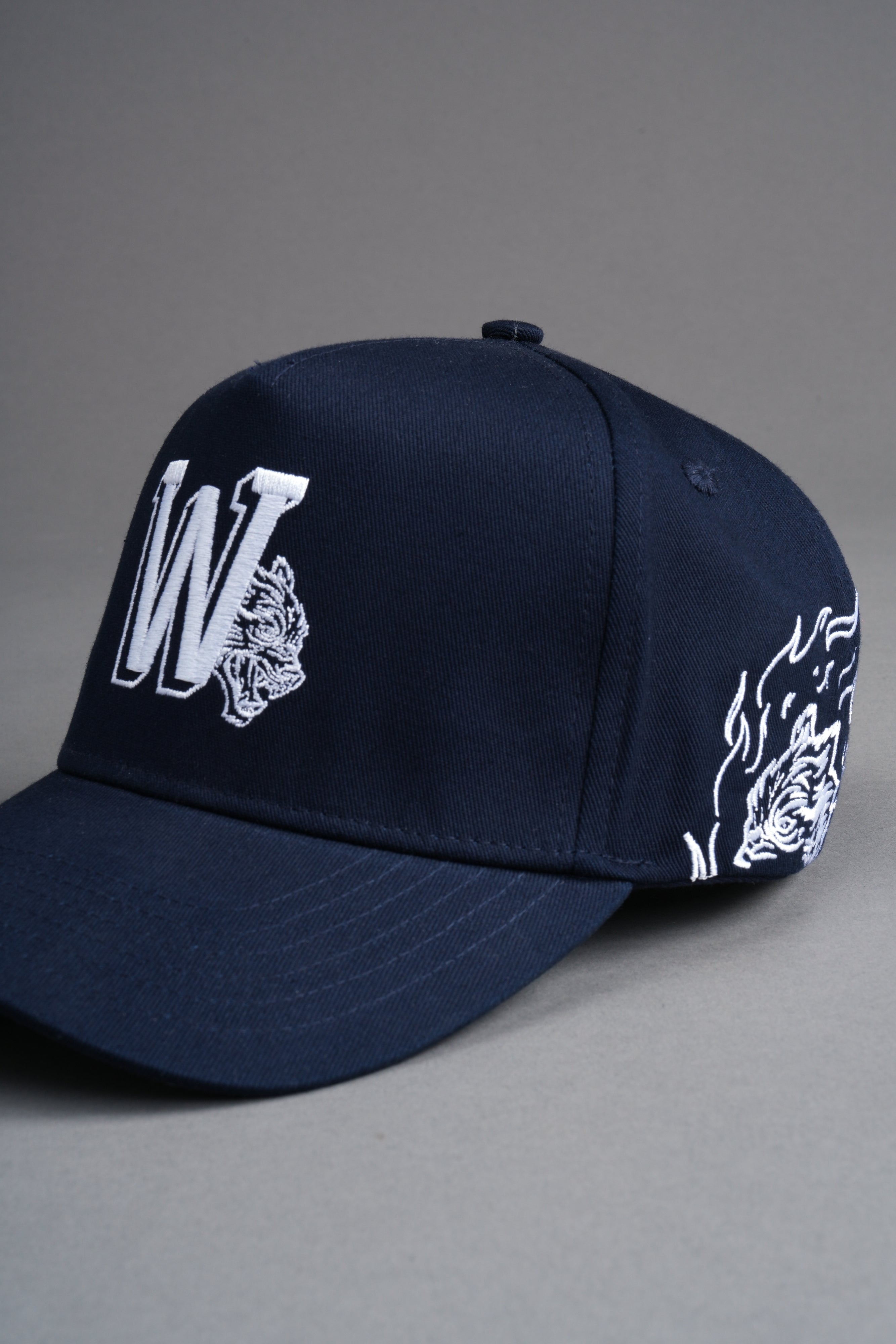 Our Flame 5 Panel Hat in Darc Blue