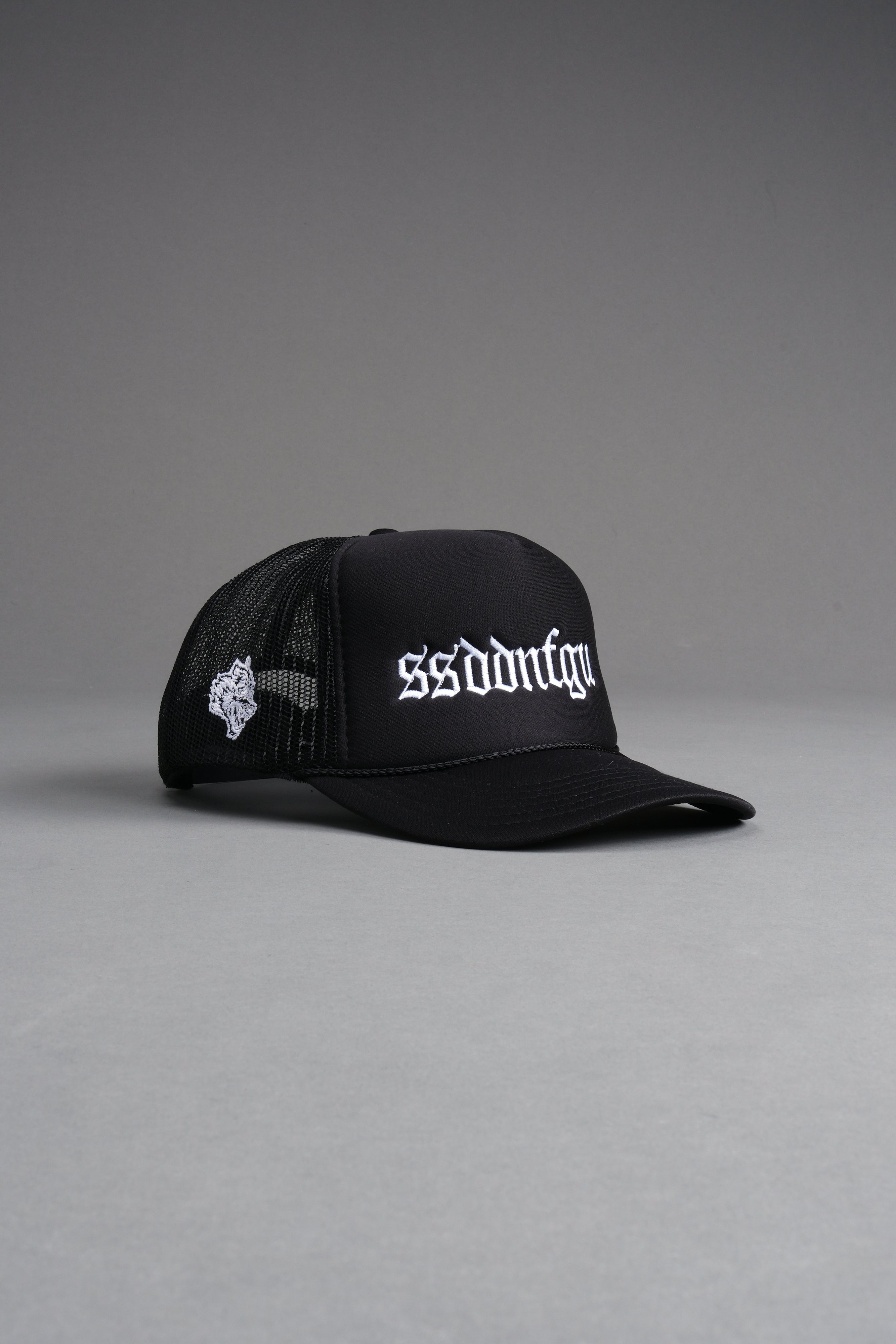Our Mantra Trucker Hat in Black