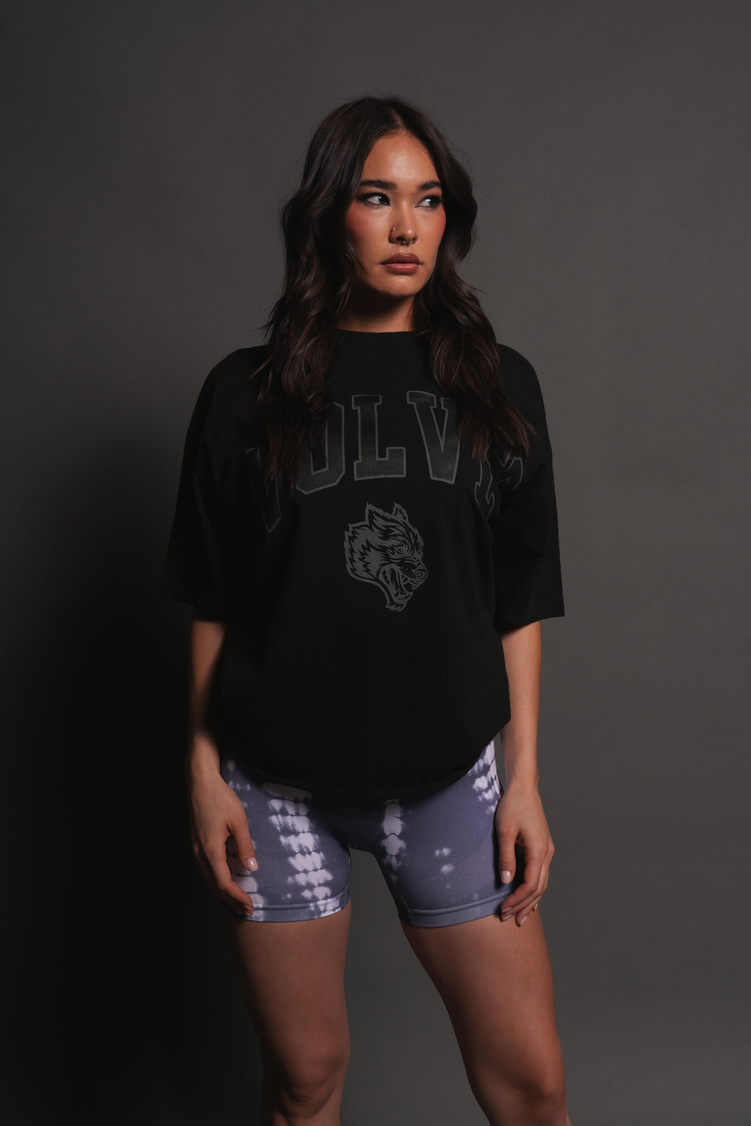 Loyalty Frvr Grunge Mid Length Raw Hem Tee in Black