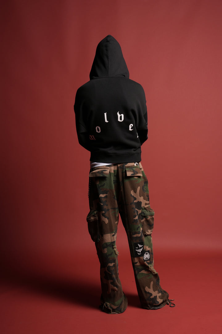 Ghost Spider Anya Double Zip Hoodie in Black