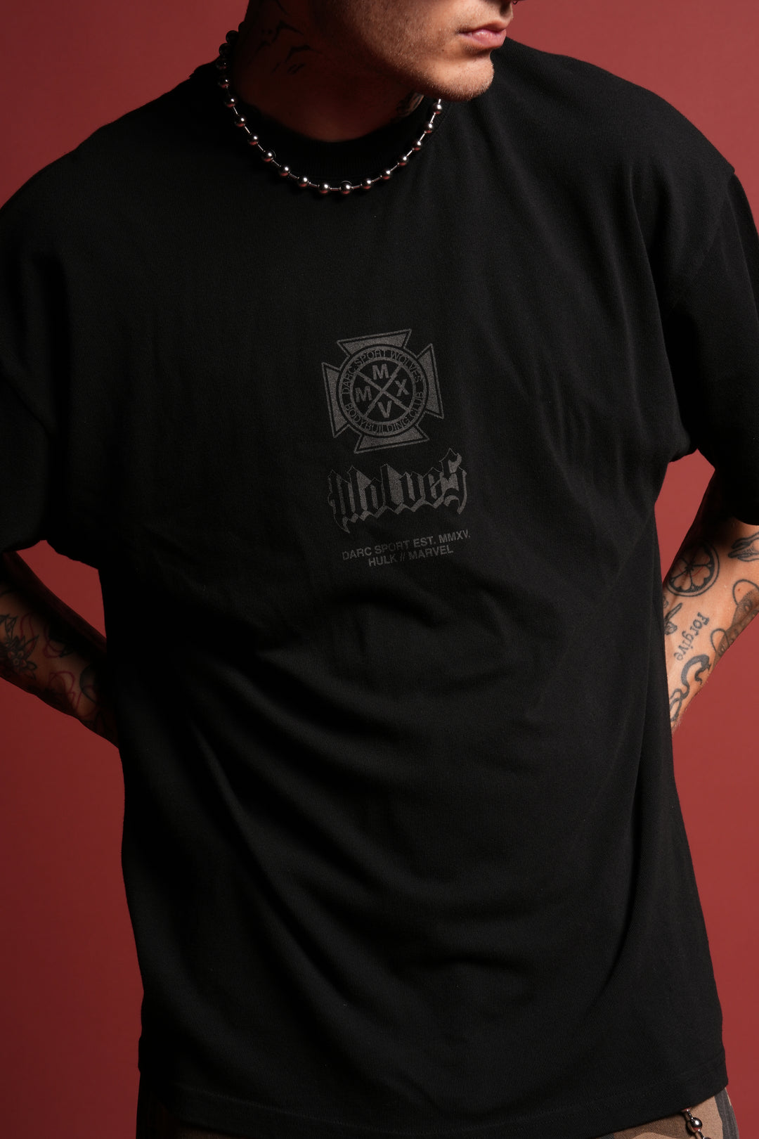 Hulk Clash Side-By-Side Series Premium Oversized Tee in Black