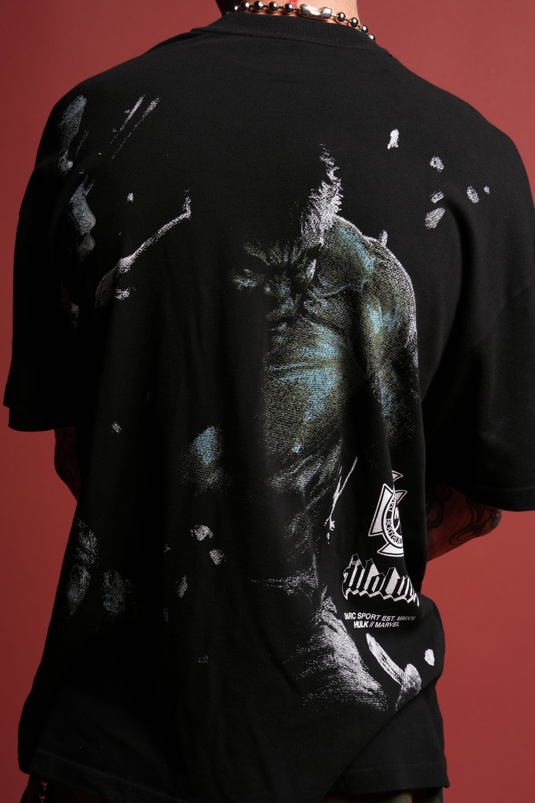 Hulk Clash Side-By-Side Series Premium Oversized Tee in Black