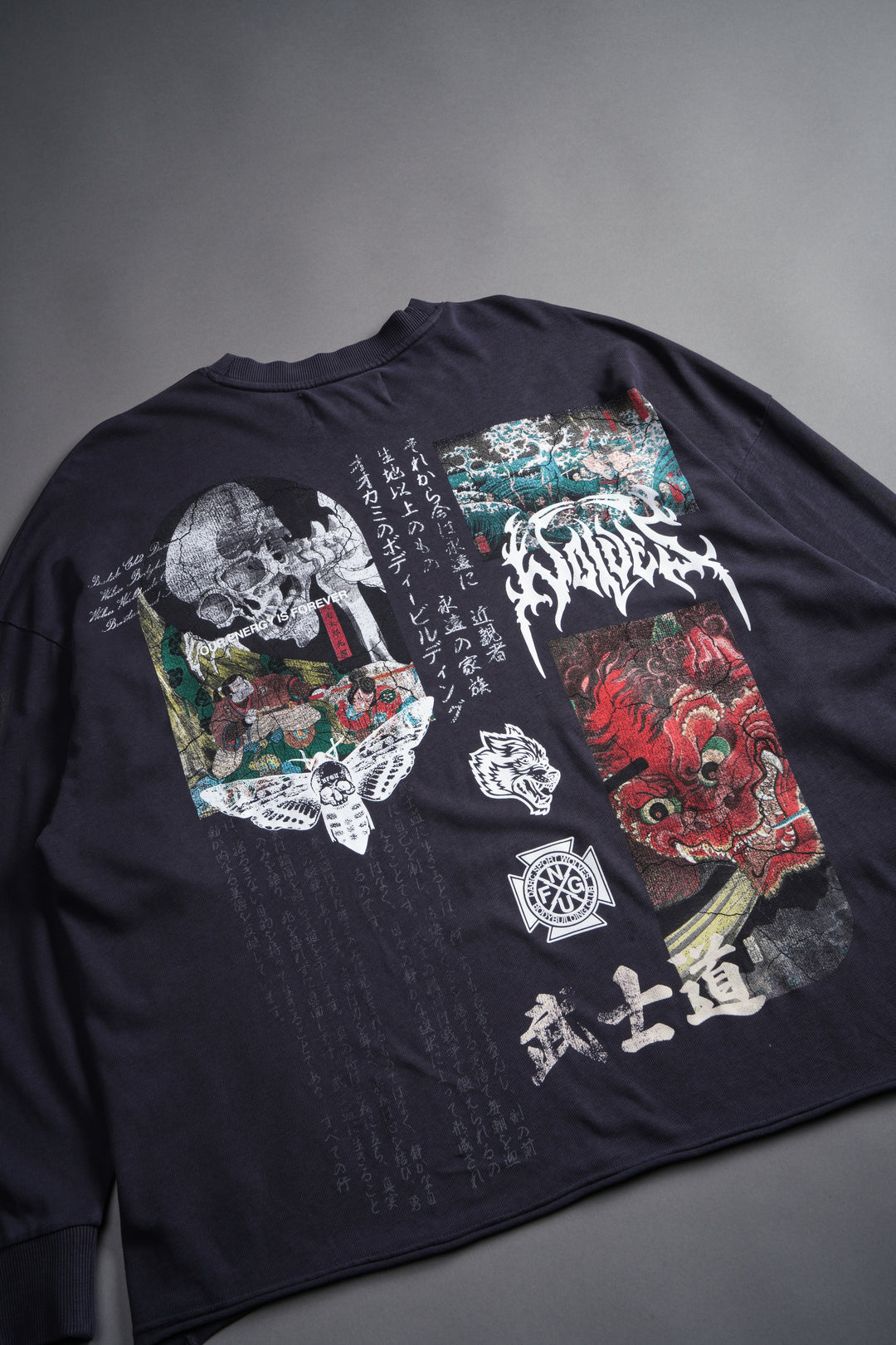 Ukiyo-e Premium "Box Cut" L/S Tee in Midnight Blue