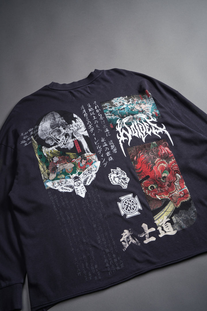 Ukiyo-e Premium "Box Cut" L/S Tee in Midnight Blue