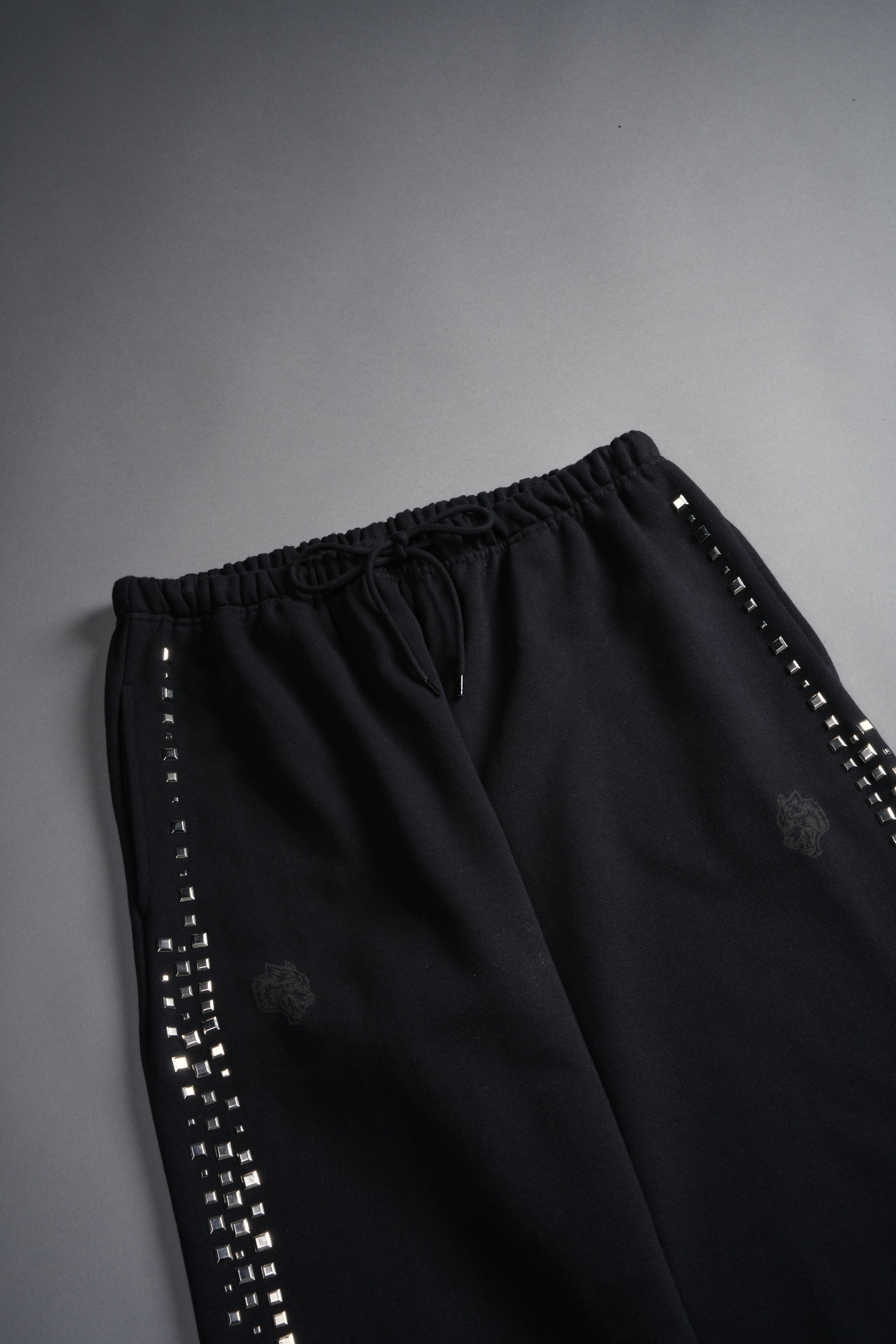 Dual Stud Lounger Sweat Pants in Black