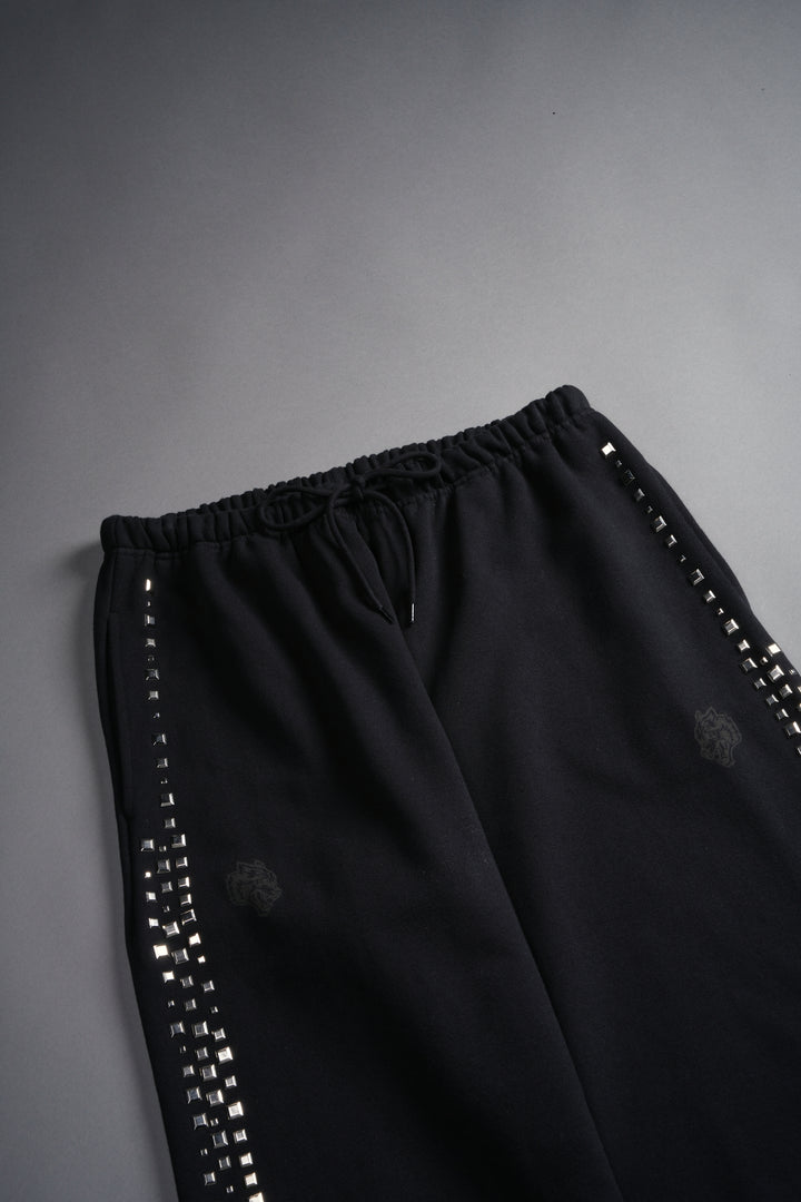 Dual Stud Lounger Sweat Pants in Black