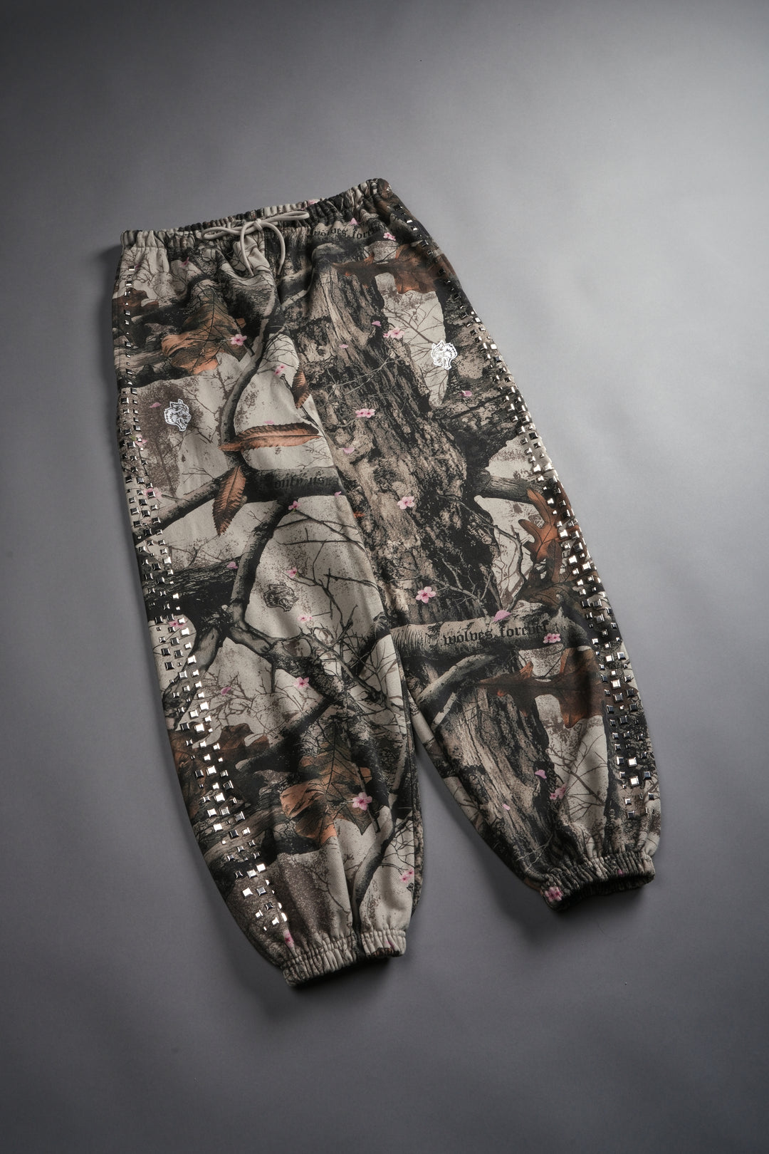 Dual Stud Lounger Sweat Pants in Cherry Blossom Woodland Camo