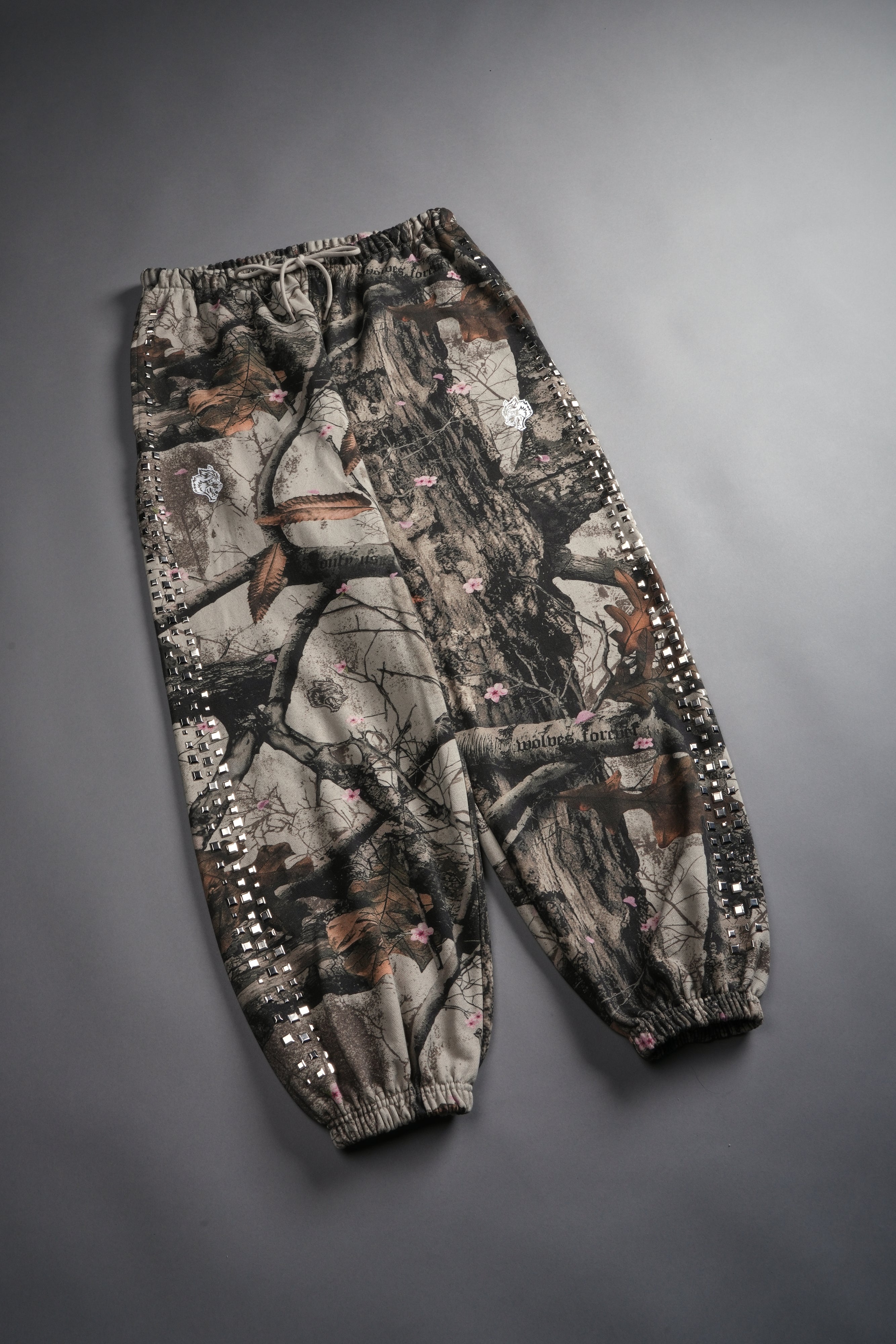 Dual Stud Lounger Sweat Pants in Cherry Blossom Woodland Camo