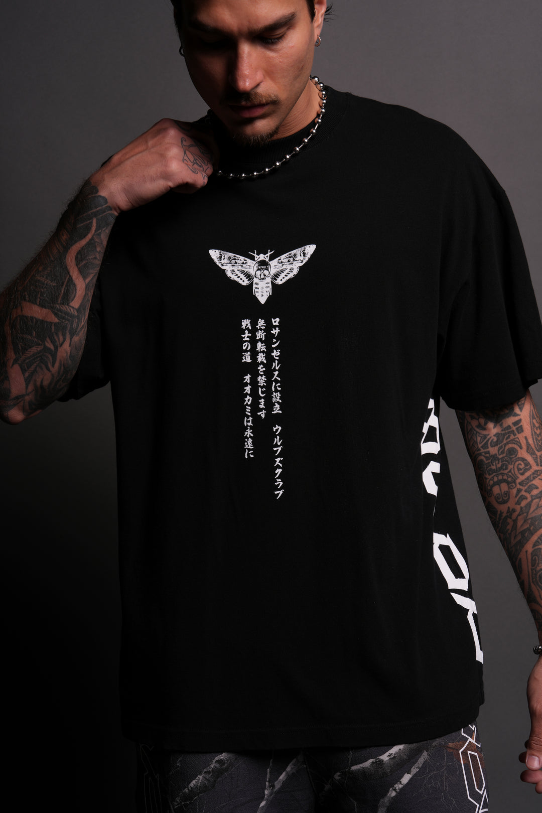Inosuke "Side By Side" Series Premium Tee in Black