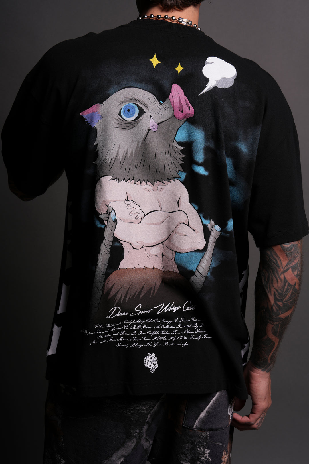 Inosuke "Side By Side" Series Premium Tee in Black