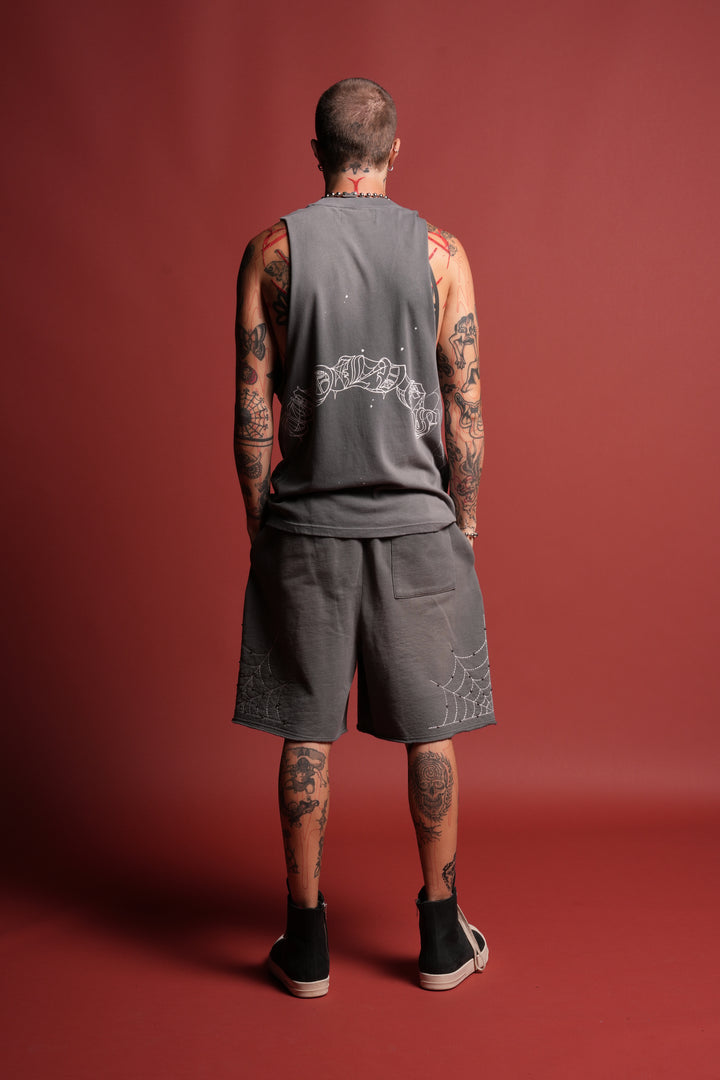 Web Chopper Tommy Muscle Tee in Slate Gray Sun Fade