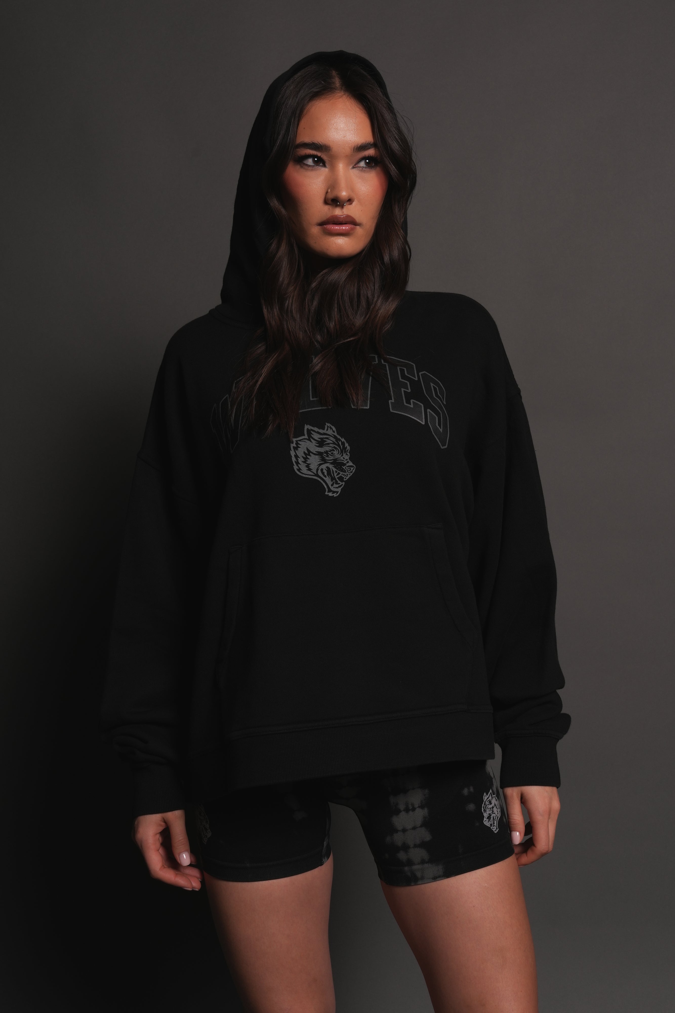 Loyalty Frvr Box Cut Pierce Hoodie in Black