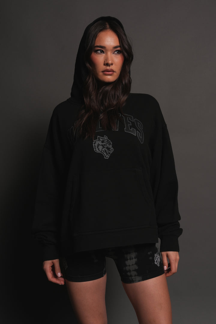 Loyalty Frvr Box Cut Pierce Hoodie in Black