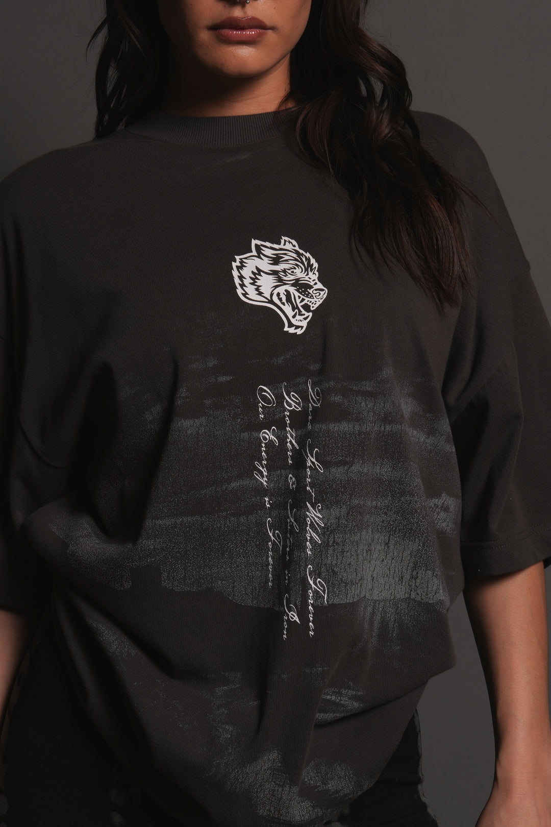 Our Journey Premium Oversized Tee in Wolf Gray