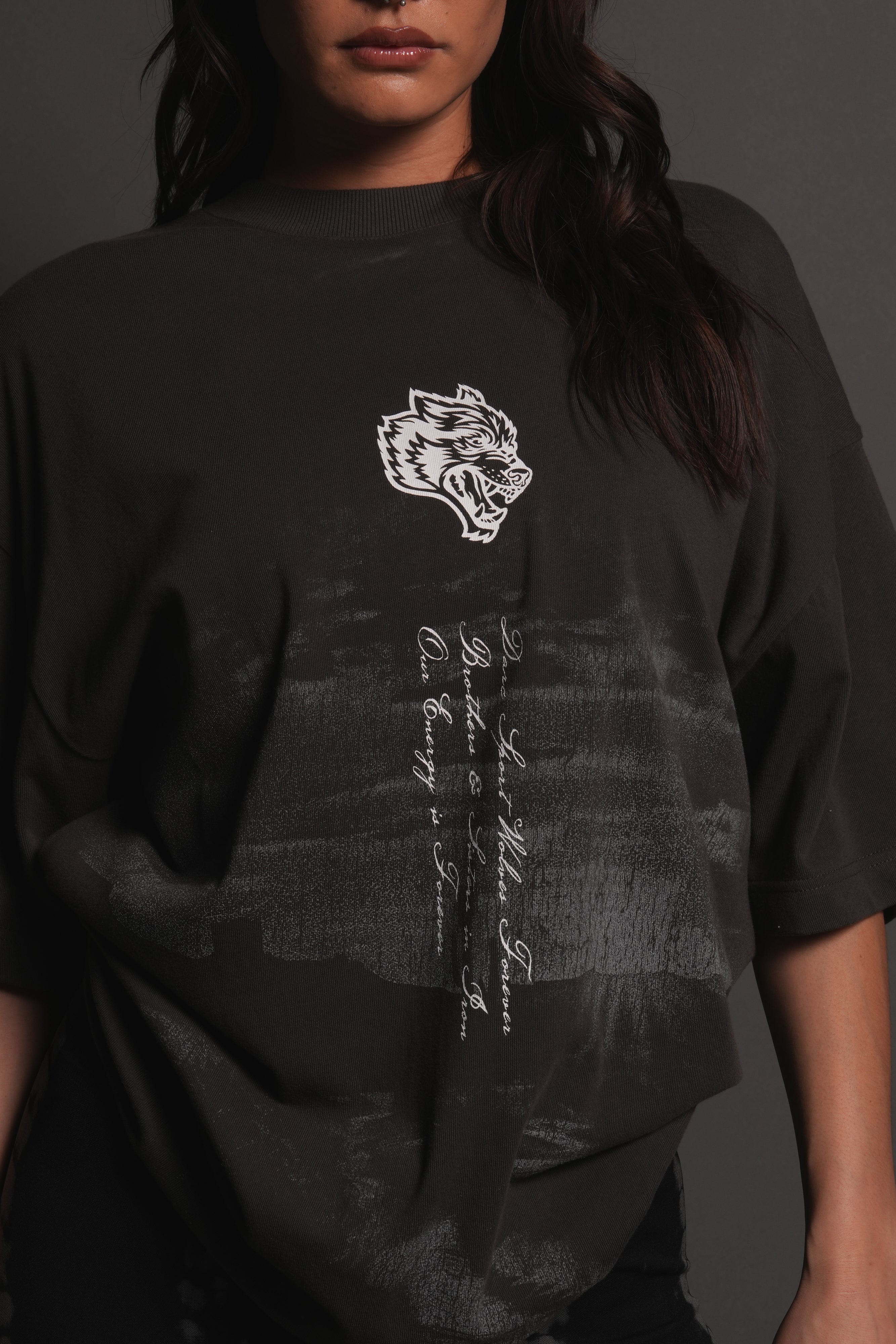 Our Journey Premium Oversized Tee in Wolf Gray