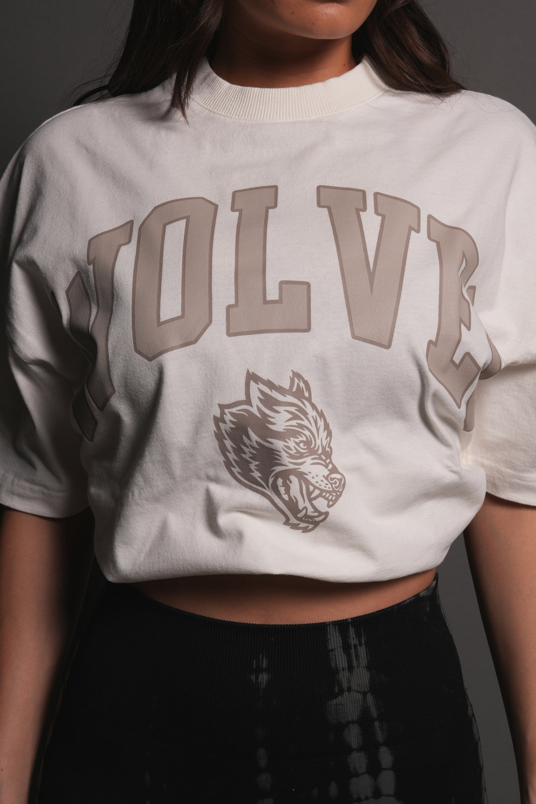 Loyalty Frvr Grunge Mid Length Raw Hem Tee in Cream