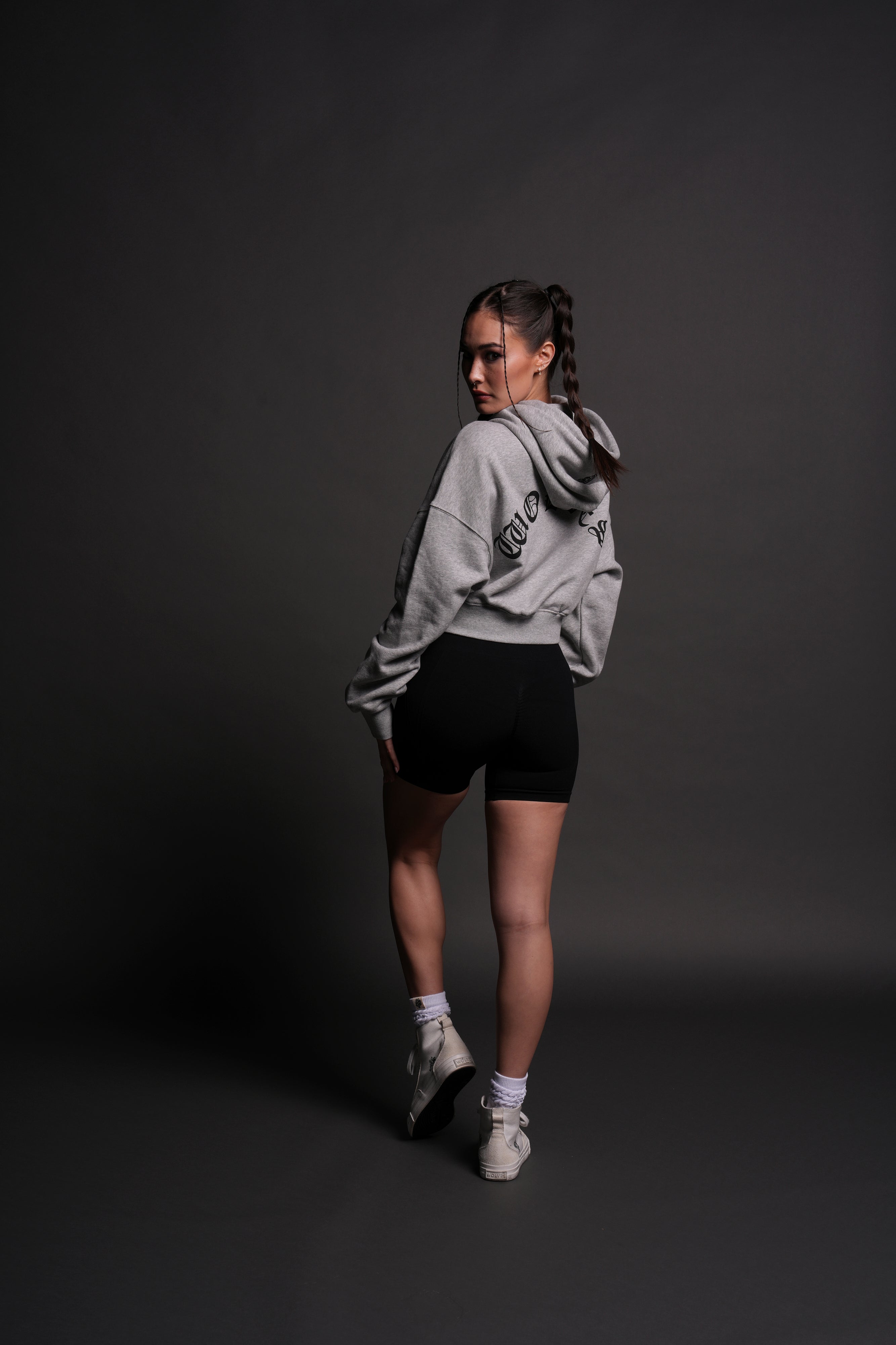 No Match "Ava" Hoodie in Light Athletic Gray