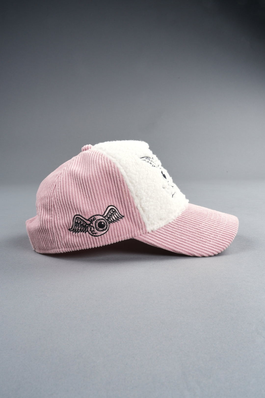 Cherub Eyeball Corduroy Trucker Hat in Bubblegum