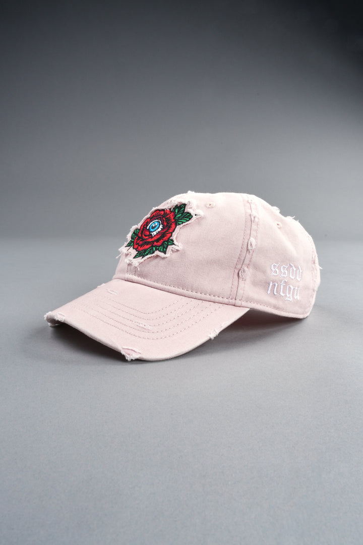 Eye of the Beholder Distressed Dad Hat in Washed Bubblegum