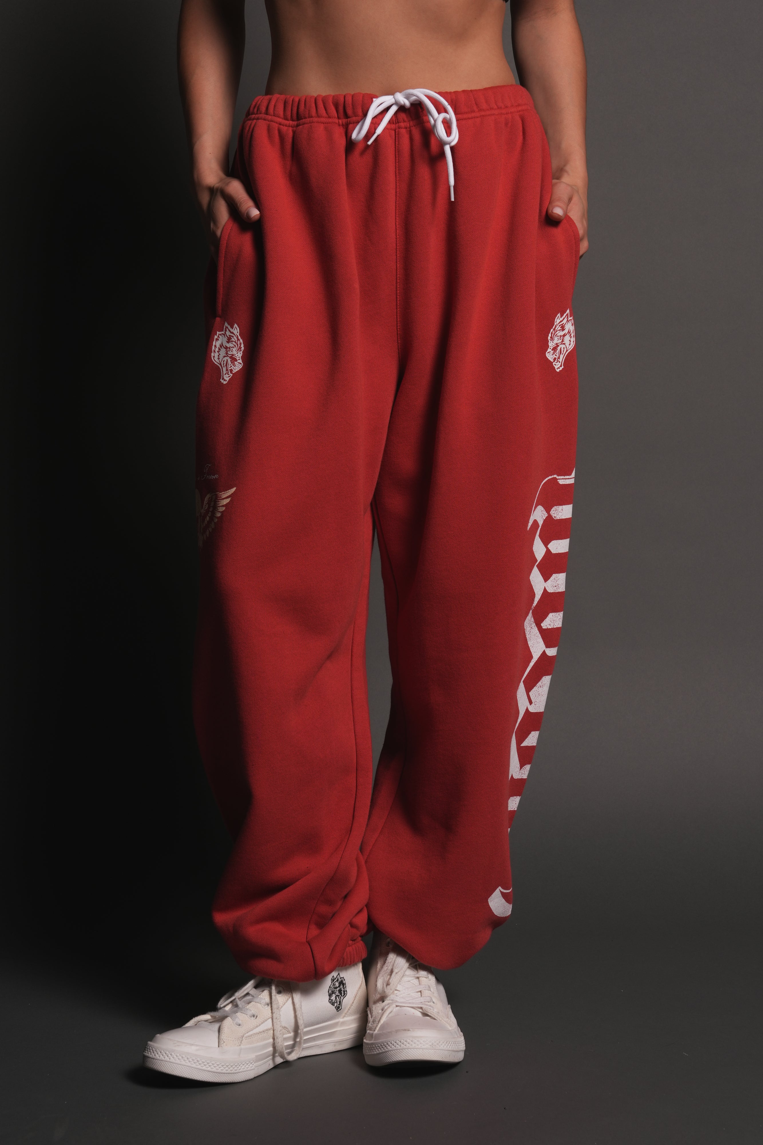 Free Will V2 Lightweight Lounger Sweat Pants in Roman Red