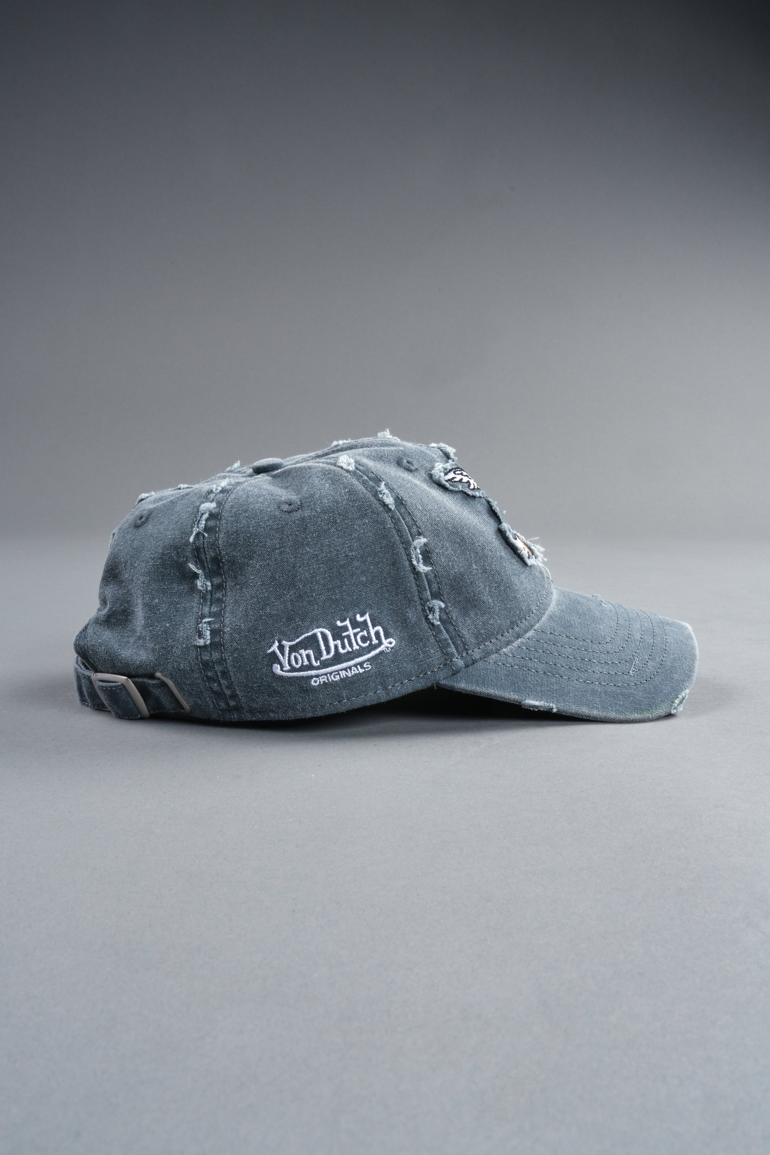 Cherub Eye Ball Distressed Dad Hat in Washed Wolf Gray