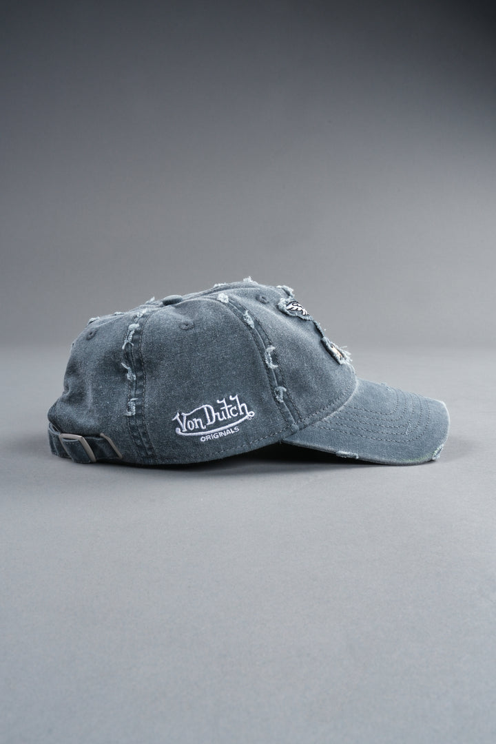 Cherub Eye Ball Distressed Dad Hat in Washed Wolf Gray