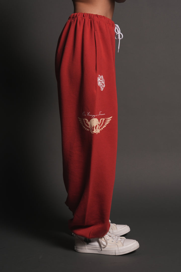 Free Will V2 Lightweight Lounger Sweat Pants in Roman Red
