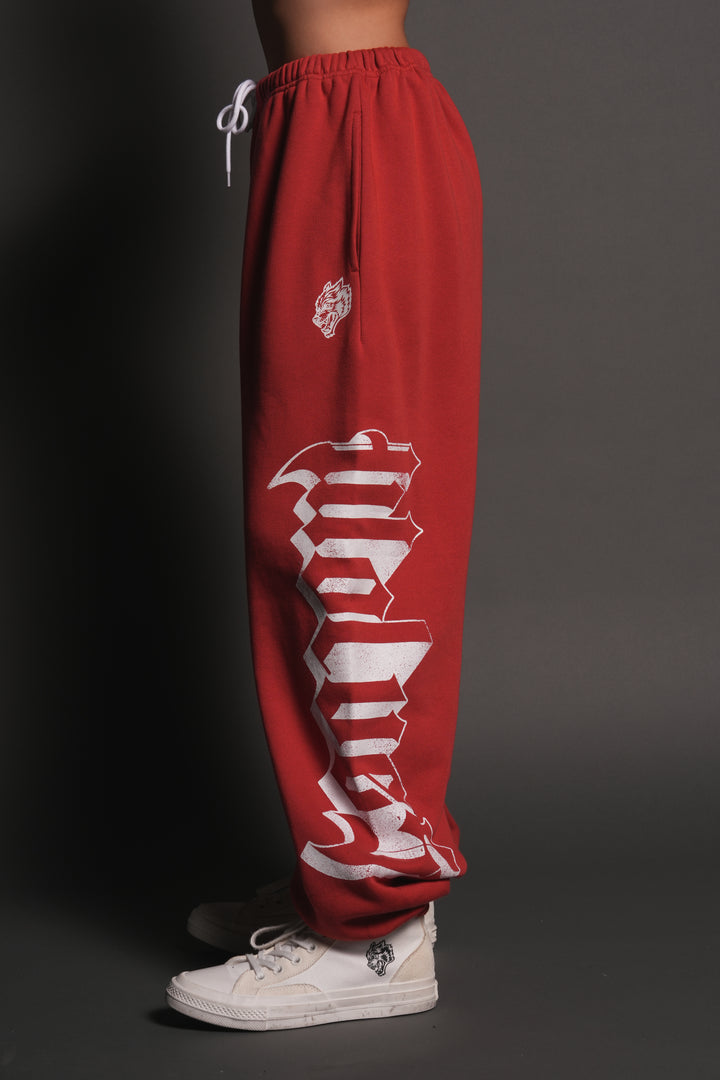 Free Will V2 Lightweight Lounger Sweat Pants in Roman Red