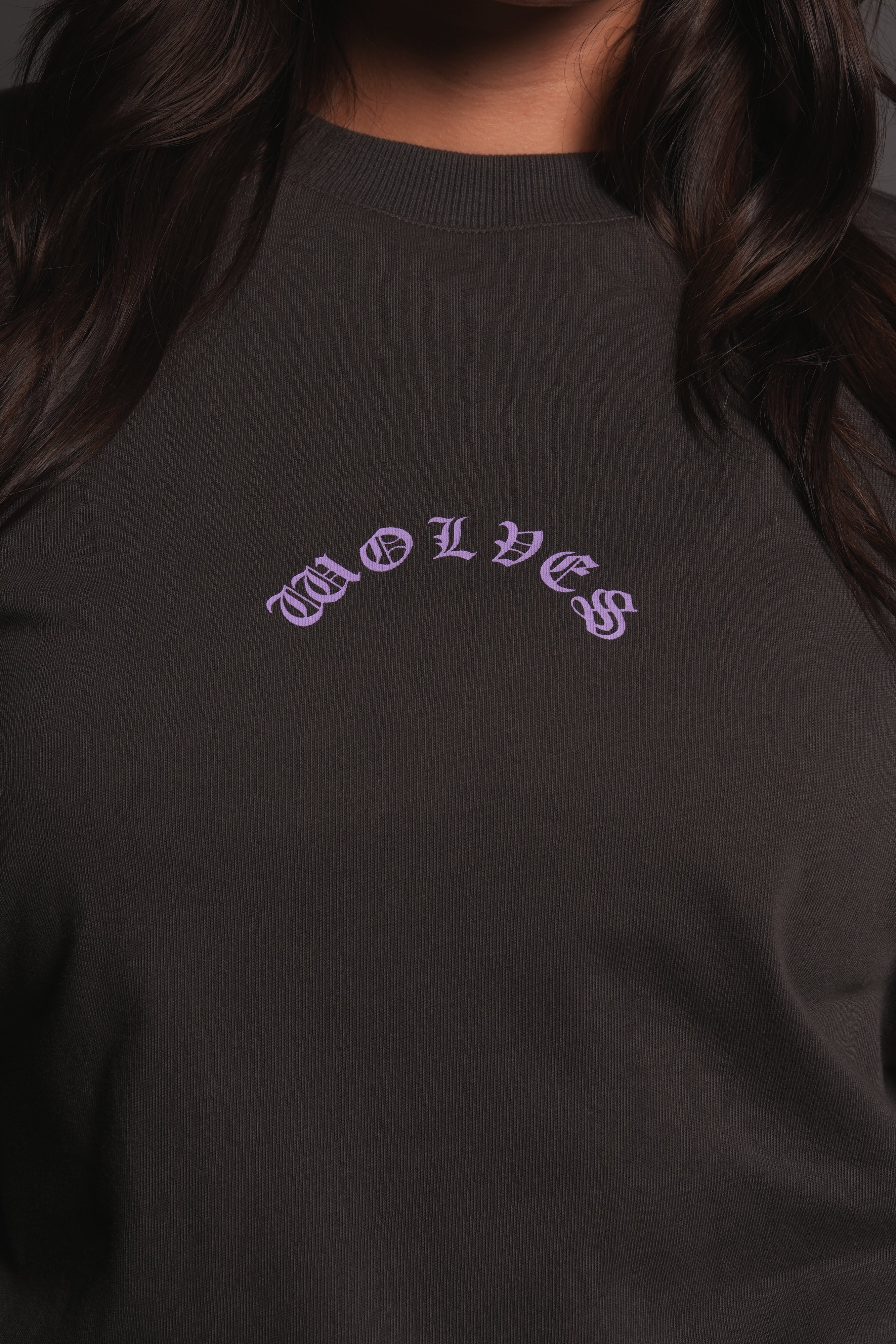 Wolves Never Back Down V2 Premium Oversized Tee in Wolf Gray