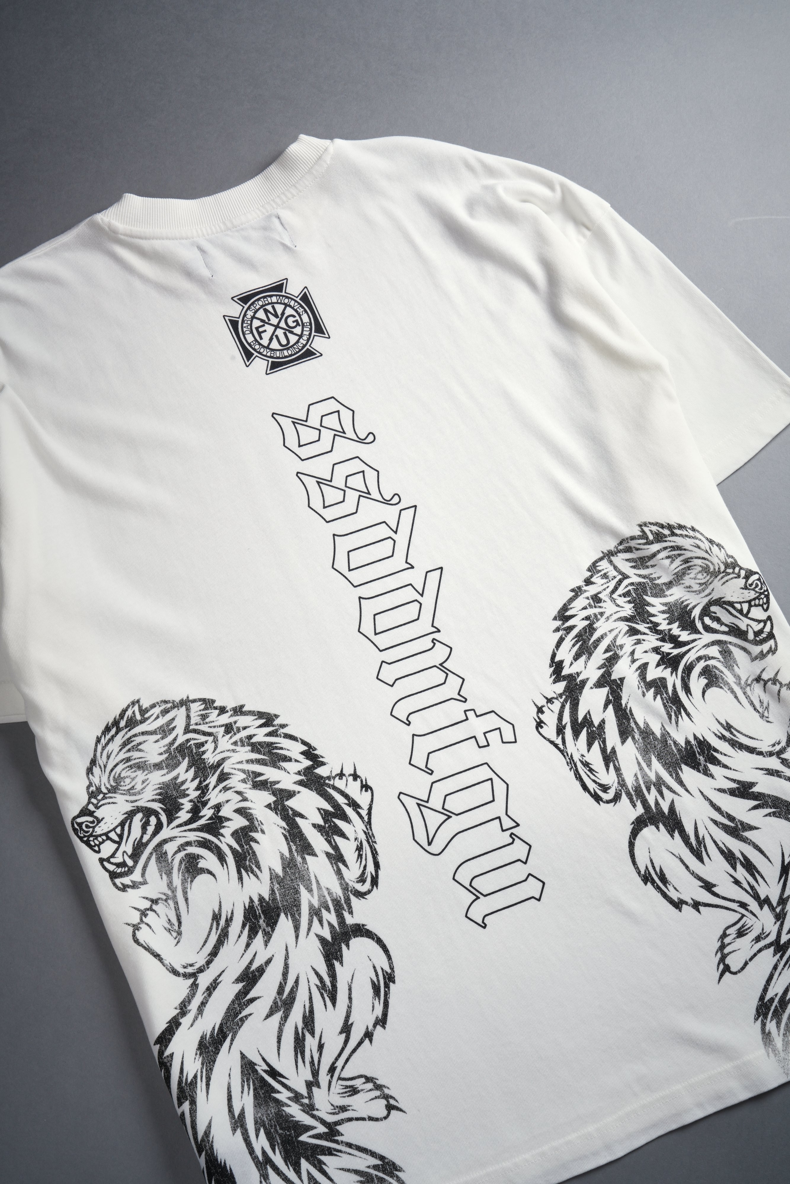 Alpha Wolf "Premium" Oversized Tee in Cream