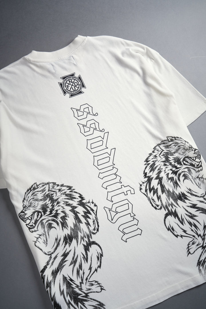 Alpha Wolf "Premium" Oversized Tee in Cream
