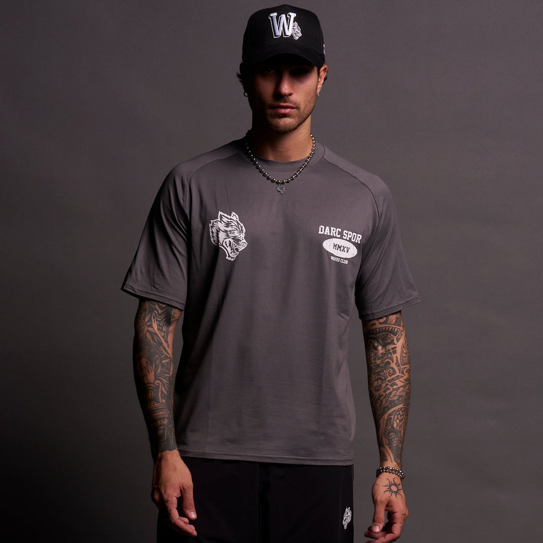 Gridiron "Dry Wolf" S/S Raglan Tee in Wolf Gray