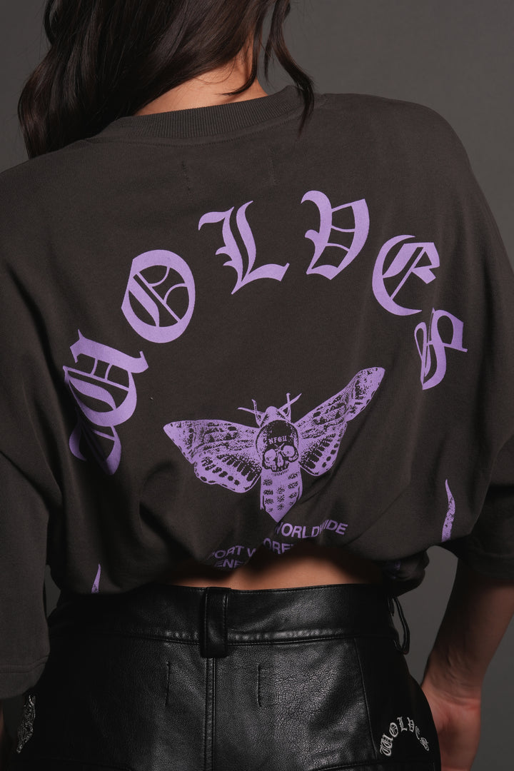 Wolves Never Back Down V2 Premium Oversized Tee in Wolf Gray