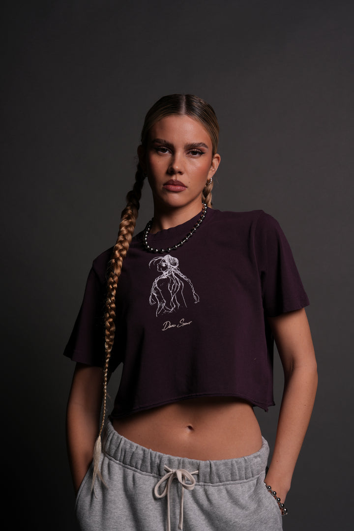 Mission Accomplished "Premium" (Cropped) Tee in Storm Purple