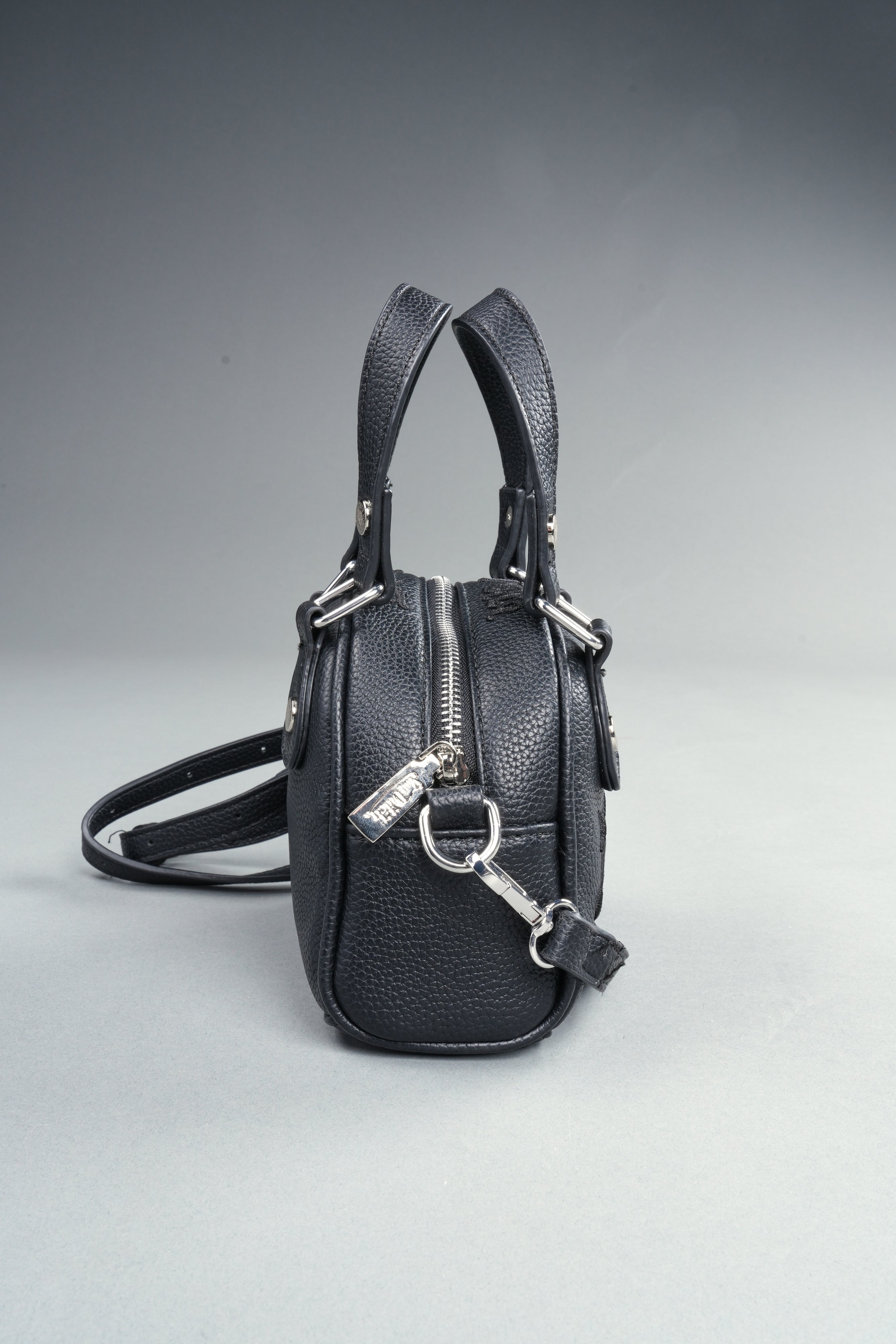 DSVD Collab VD Leather Mini Bowler in Black/Black