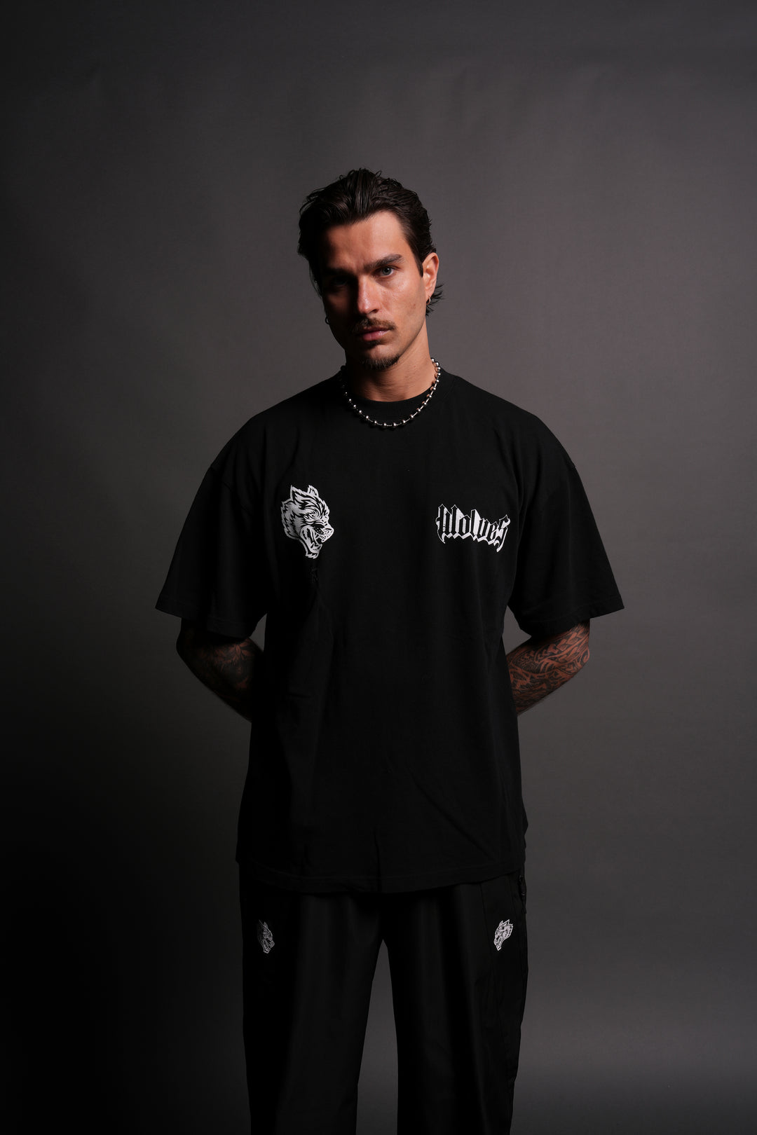 Falling "Premium" Oversized Tee in Black