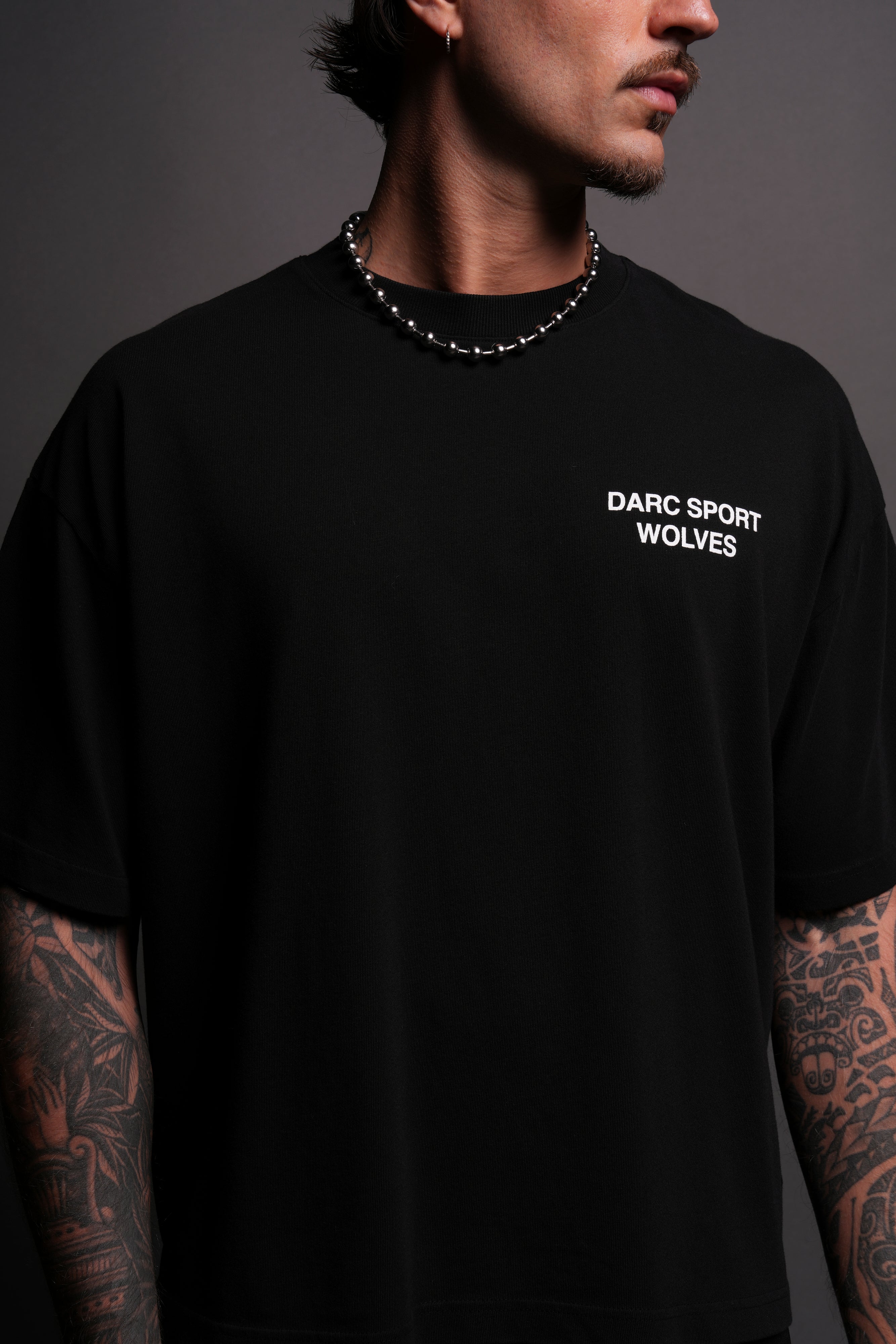 Darc Sport Wolves Blossom "Premium" Box Cut Tee in Black