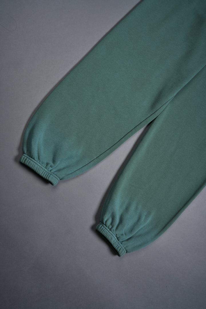 Wolves Forever Lightweight Lounger Sweat Pants in Hunter Green Driftwash